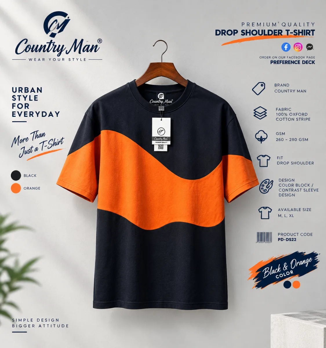 Premium Country Man Drop Shoulder