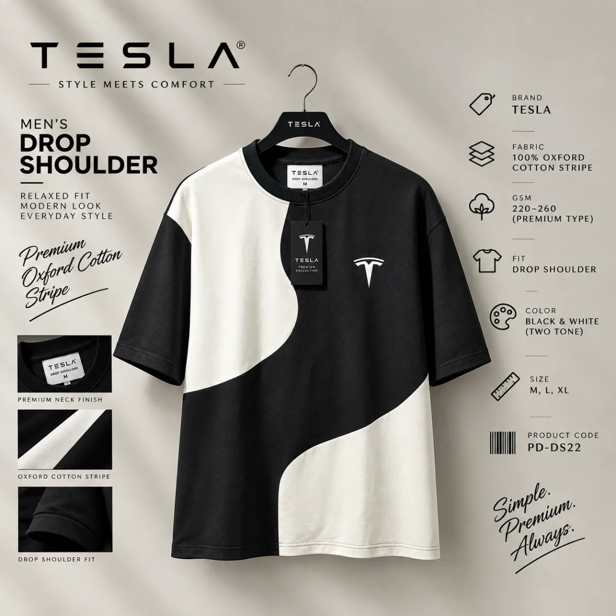 Premium Tesla Drop Shoulder