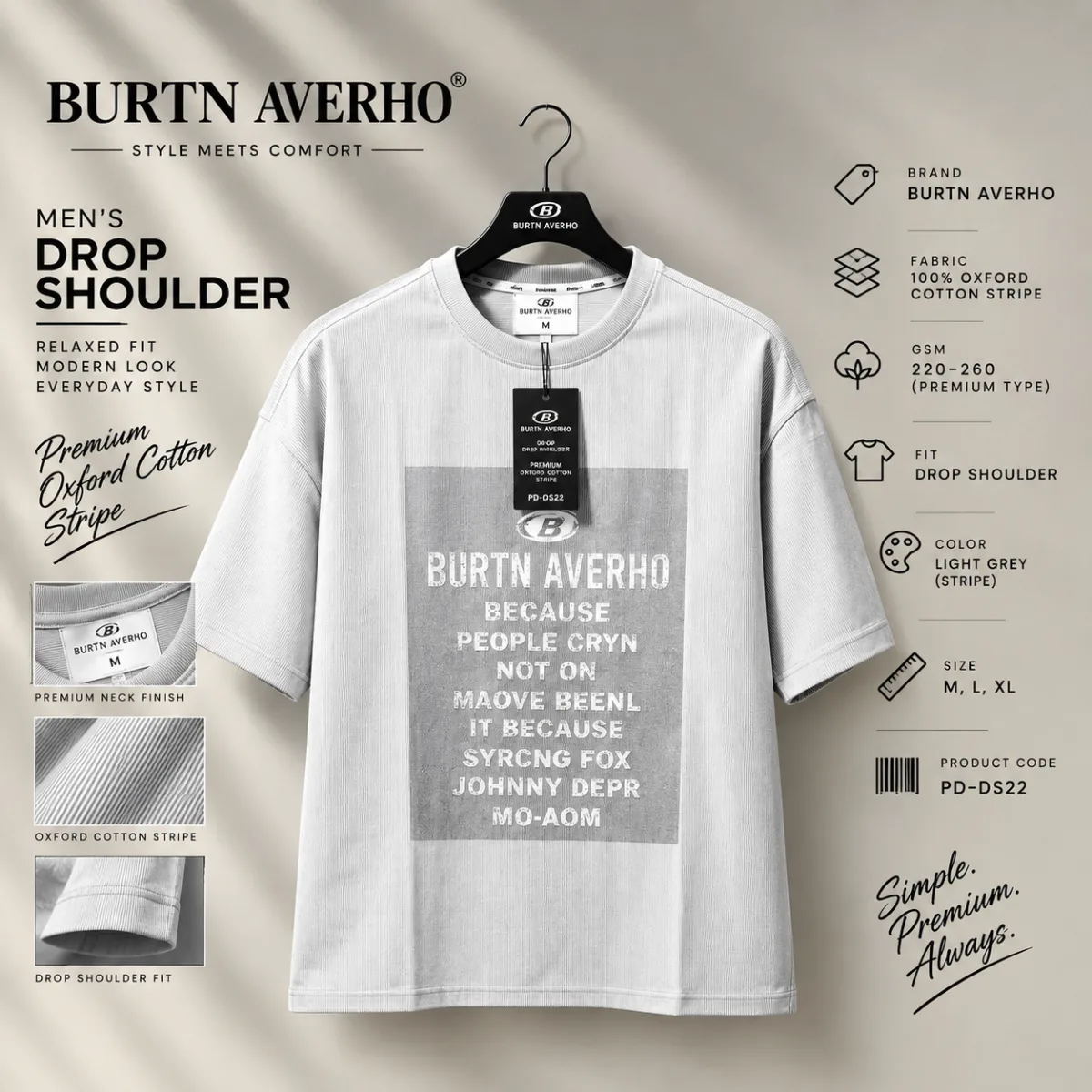 Premium HUNTERLY Drop Shoulder