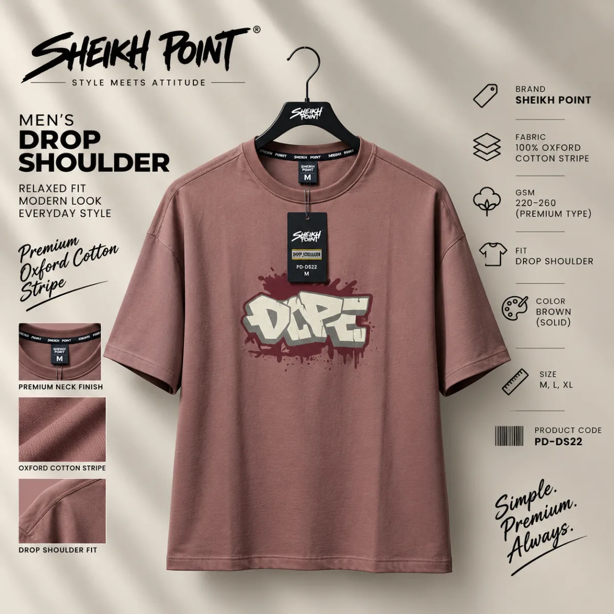 Premium Sheikh Point Drop Shoulder